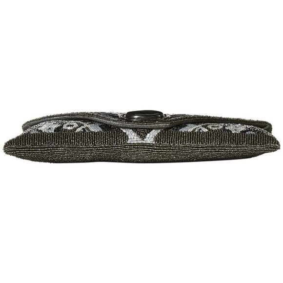 Mary Frances Magic Carpet Beaded Silver Grey Crossbody Clutch Handbag Purse New - Picture 7 of 9